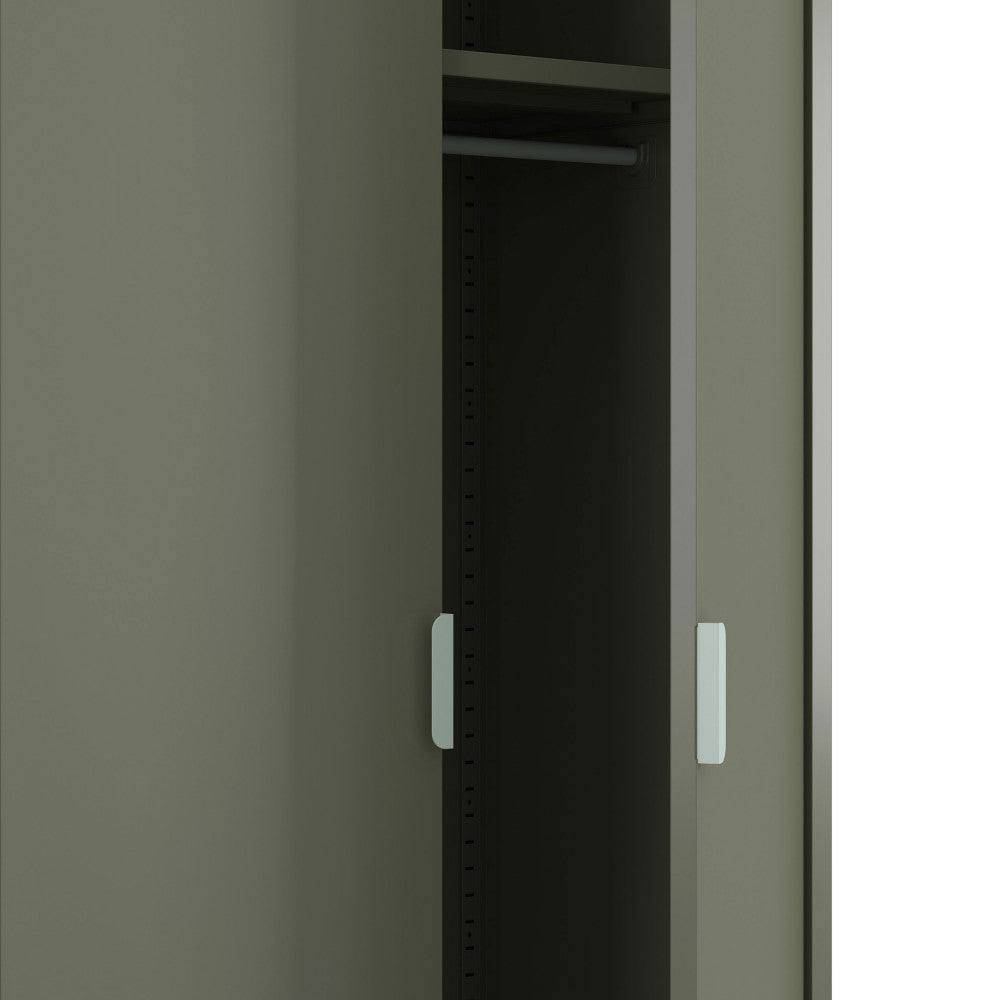 Armoire DRAWER Adel 2 portes en métal vert