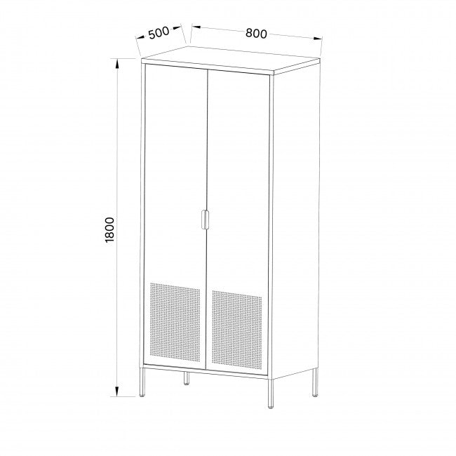 Armoire DRAWER Adel 2 portes en métal vert