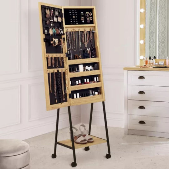 Armoire à bijoux avec roulettes