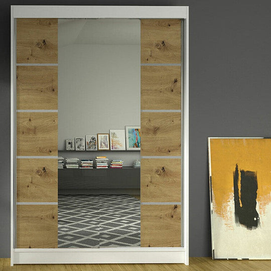 Armoire MOBILIER 1 Closico 151 (Blanc + Chêne Artisan)