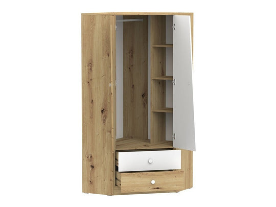 Armoire d'angle MOBILIER 1 Almira 101 (Chêne Artisan + Blanc)