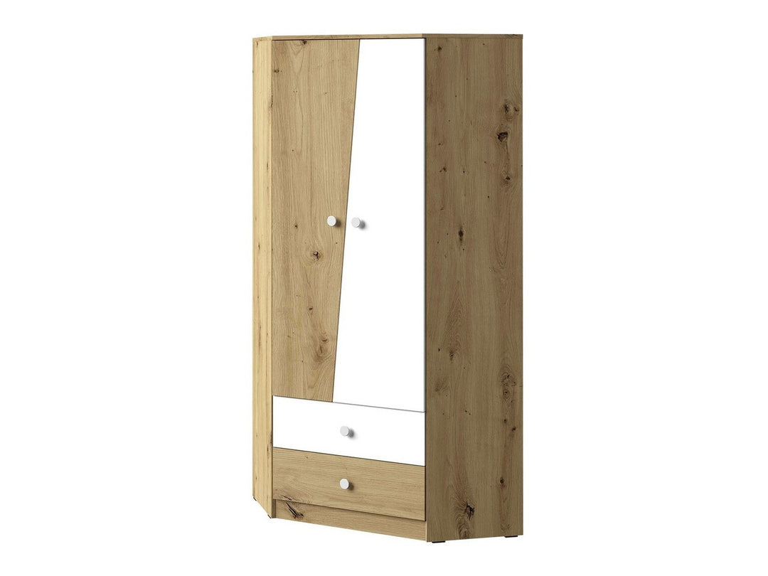 Armoire d'angle MOBILIER 1 Almira 101 (Chêne Artisan + Blanc)