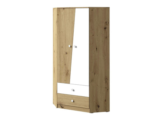 Armoire d'angle MOBILIER 1 Almira 101 (Chêne Artisan + Blanc)