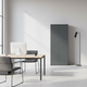 Armoire de bureau LES TENDANCES Briko métallique anthracite avec serrure à clé