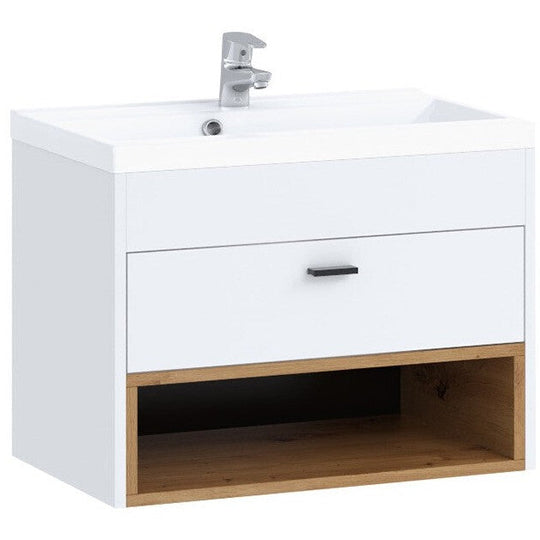 Meuble de salle de bain avec lavabo MOBILIER 1 Baltesi 118 (Blanc + Chêne Artisan)