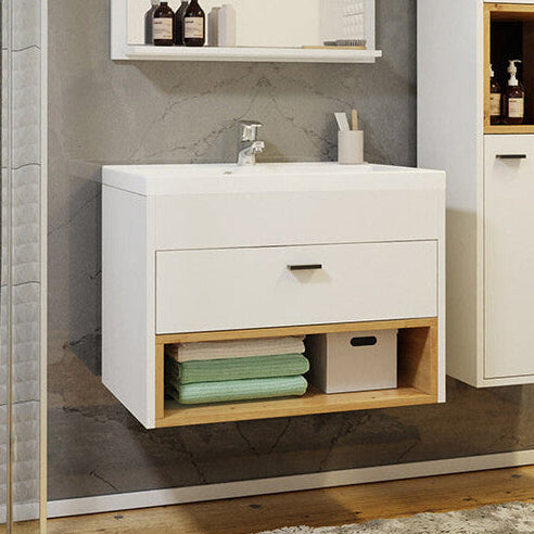 Meuble de salle de bain avec lavabo MOBILIER 1 Baltesi 118 (Blanc + Chêne Artisan)