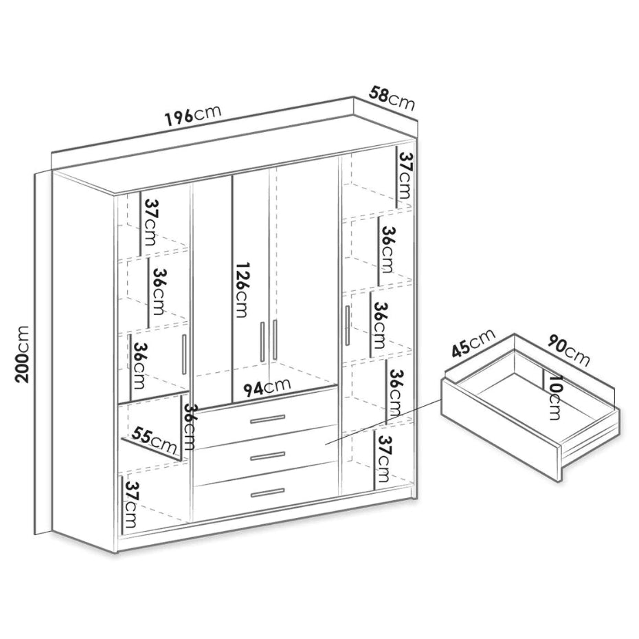 Armoire MOBILIER 1 Dortivu (Graphite)