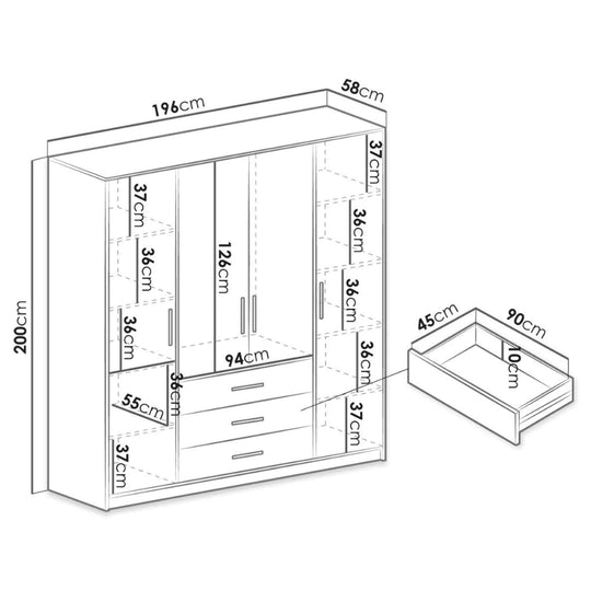 Armoire MOBILIER 1 Dortivu (Graphite)