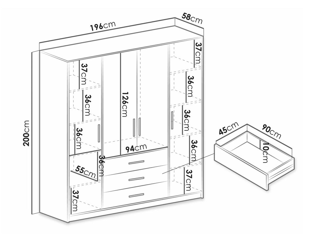Armoire MOBILIER 1 Dortivu (Blanc)