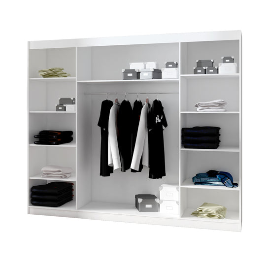 Armoire LES TENDANCES Cindy 3 portes coulissantes blanc avec miroir 250 cm