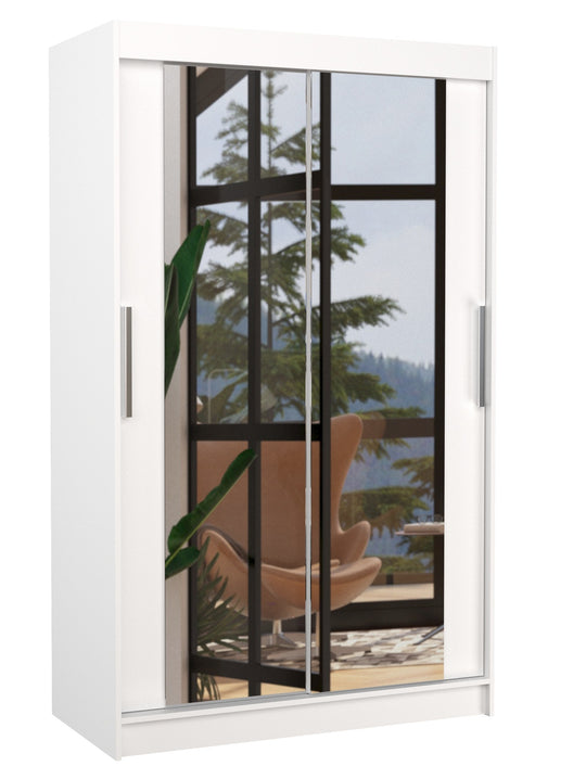 Armoire LES TENDANCES Ibizo 2 portes coulissantes avec miroir 120 cm