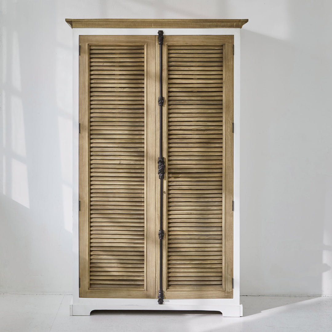 Armoire LOBERON Comtois bois marron blanc — photo produit