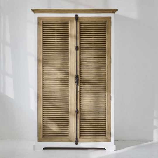 Armoire LOBERON Comtois bois marron blanc — photo produit