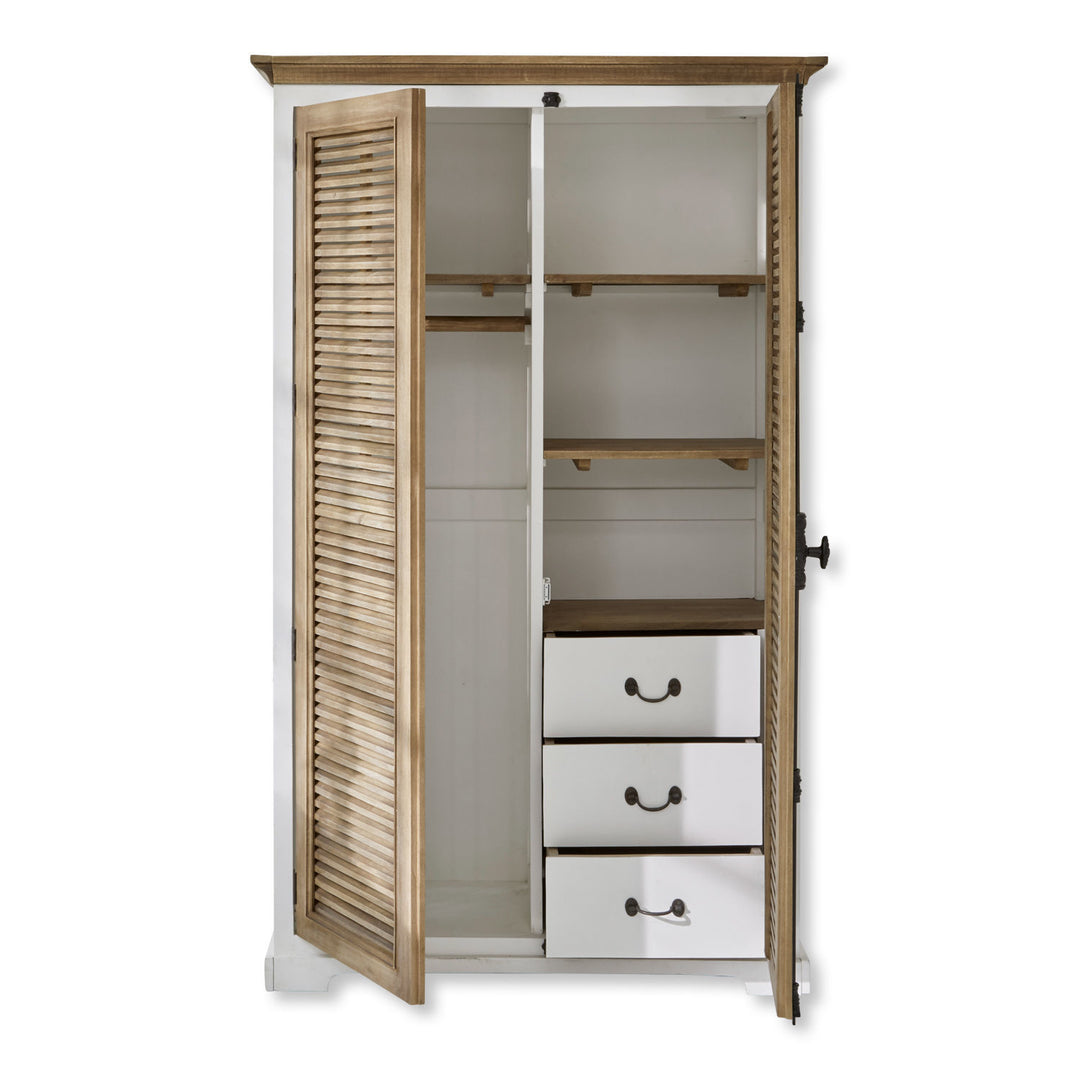 Armoire LOBERON Comtois bois marron blanc — photo produit