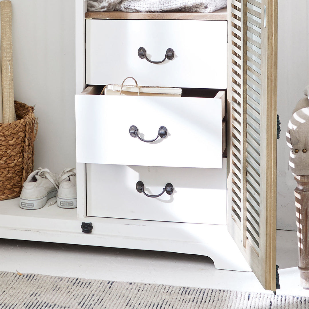 Armoire LOBERON Comtois bois marron blanc — photo produit