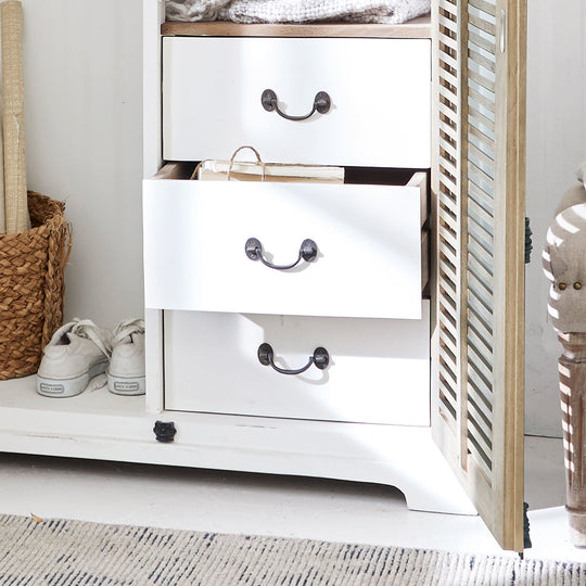 Armoire LOBERON Comtois bois marron blanc — photo produit