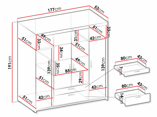 Armoire MOBILIER 1 Novduni 107 (Blanc) — photo produit