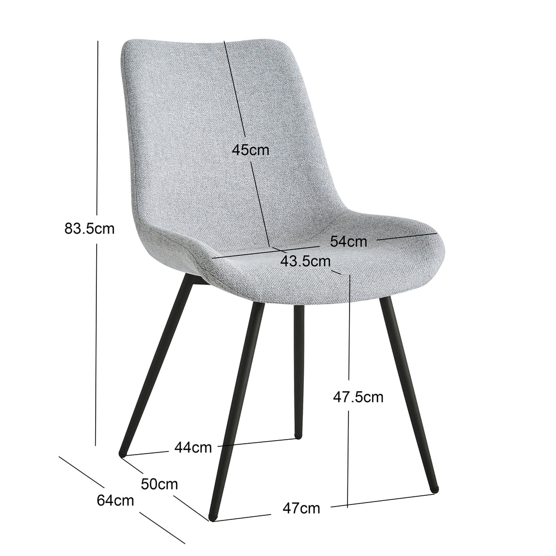 Lot de 2 chaises en métal et tissu beige