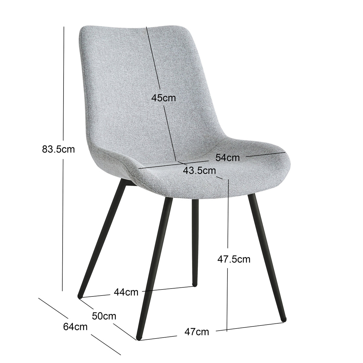 Lot de 2 chaises en métal et tissu beige
