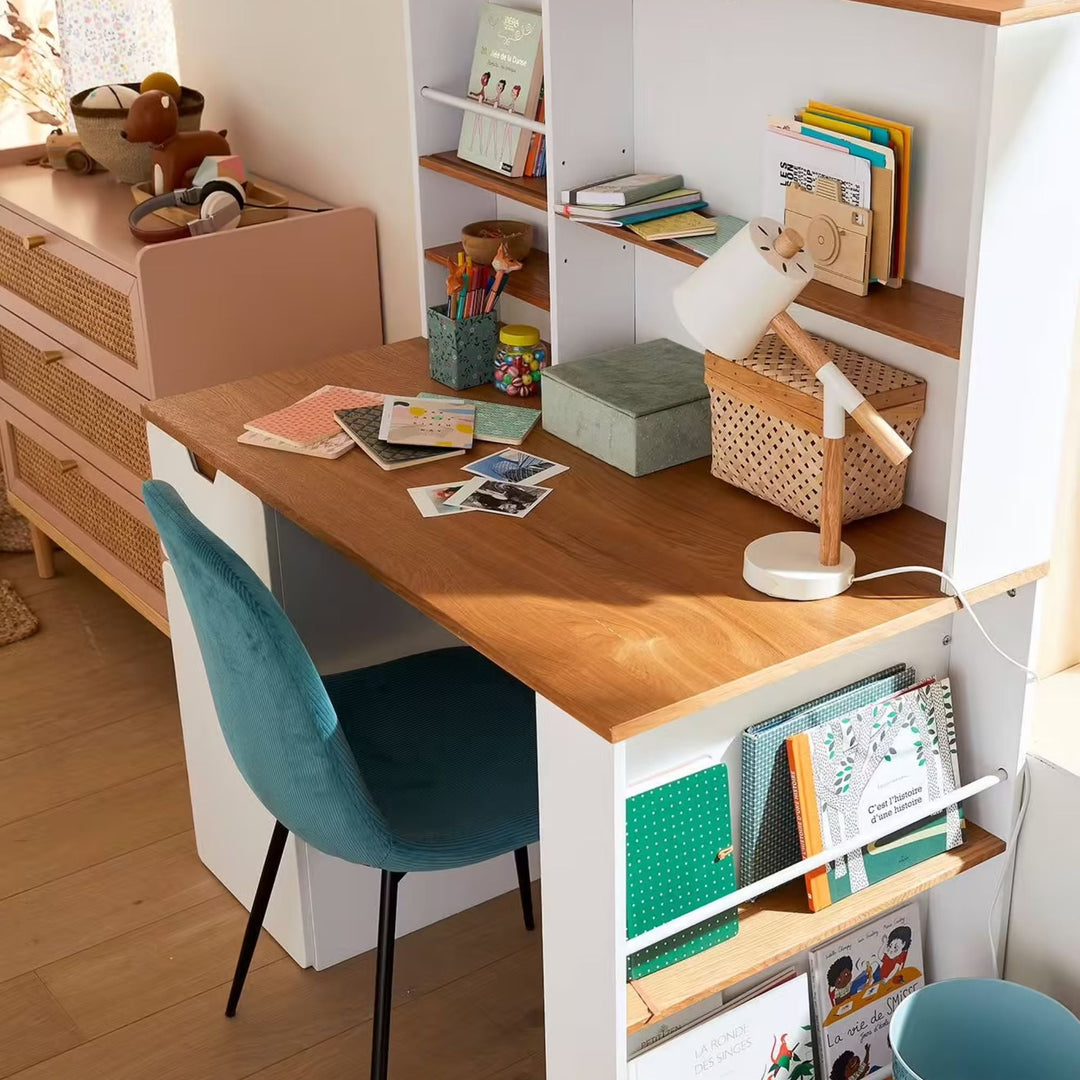 Bureau enfant VERTBAUDET Pirouette avec rangements blanc