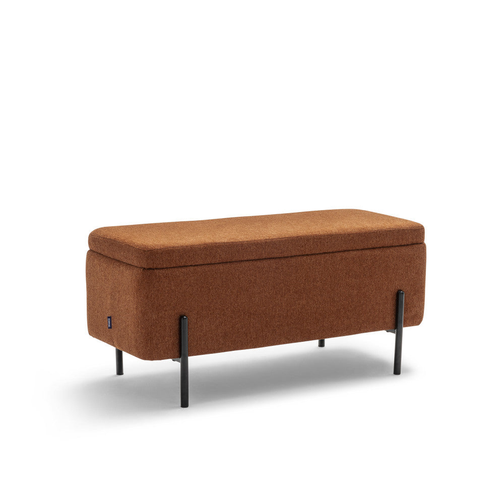 Banc coffre DRAWER en tissu et métal L100cm