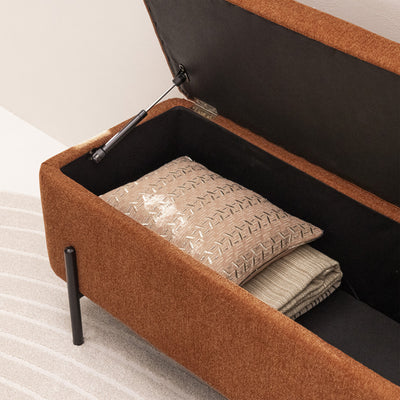 Banc coffre DRAWER en tissu et métal L100cm