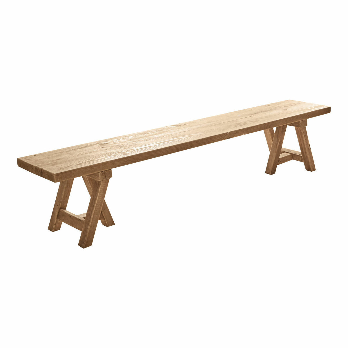 Table à manger extensible LOBERON Amherst en bois de pin + 2 bancs