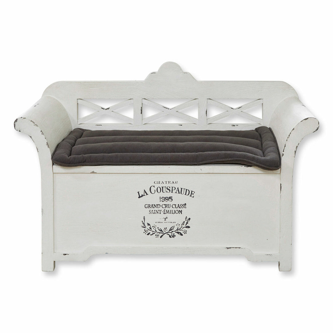 Banc LOBERON Fioen blanc gris effet vieilli — photo produit