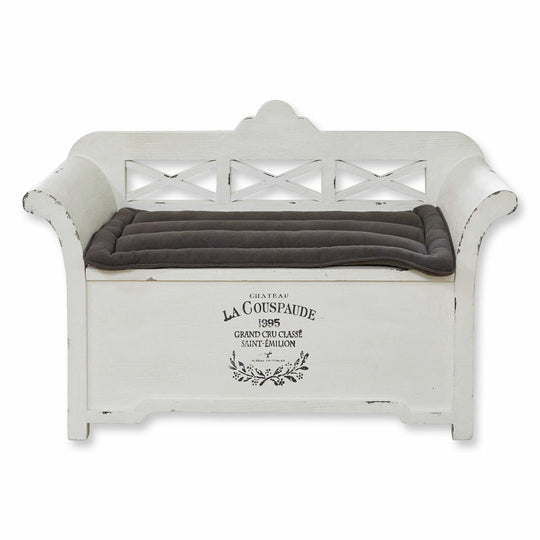 Banc LOBERON Fioen blanc gris effet vieilli — photo produit