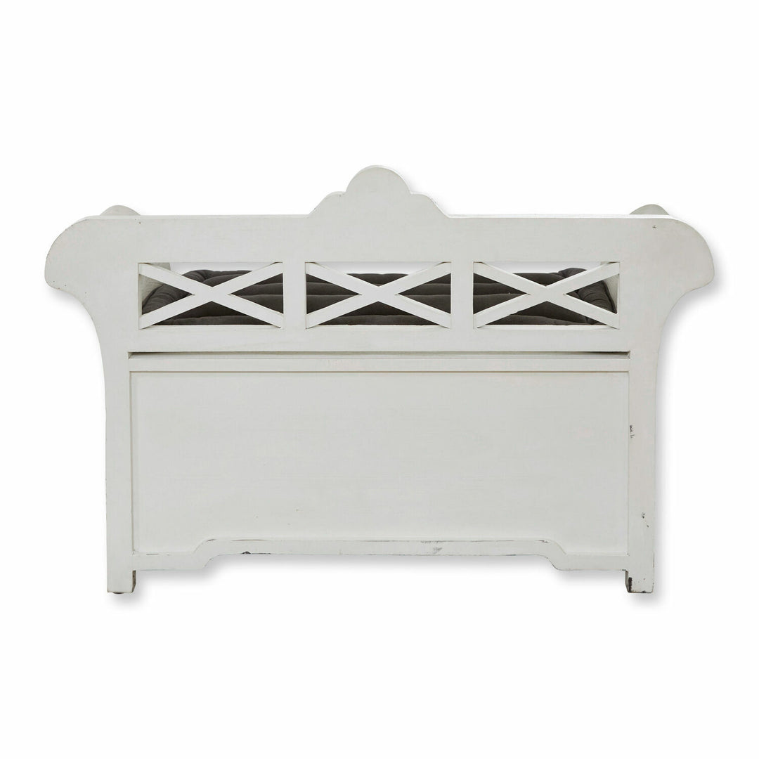 Banc LOBERON Fioen blanc gris effet vieilli — photo produit