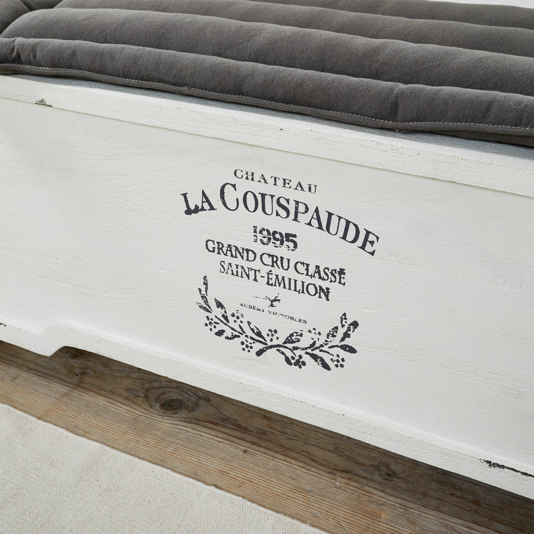Banc LOBERON Fioen blanc gris effet vieilli — photo produit