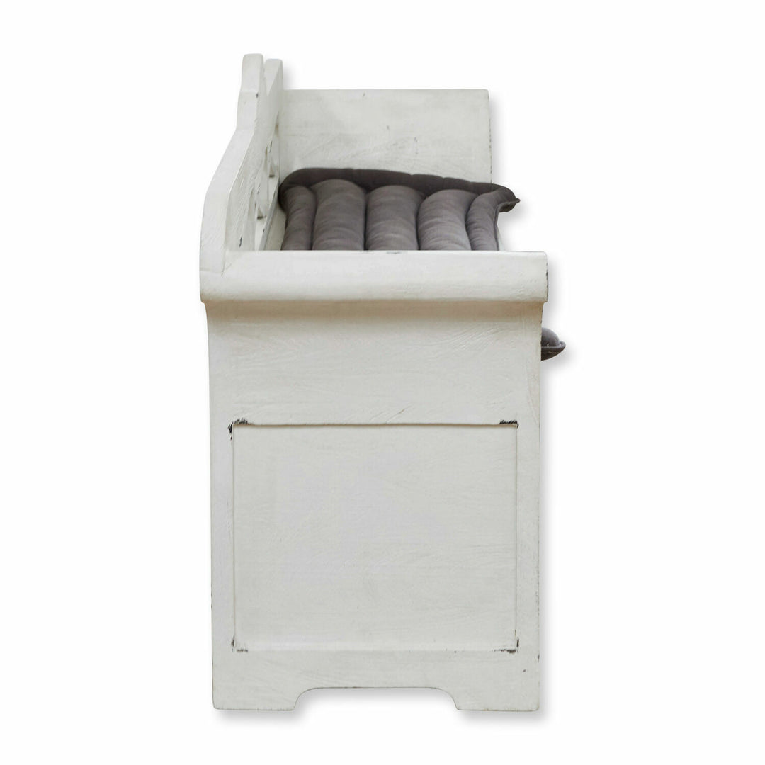 Banc LOBERON Fioen blanc gris effet vieilli — photo produit