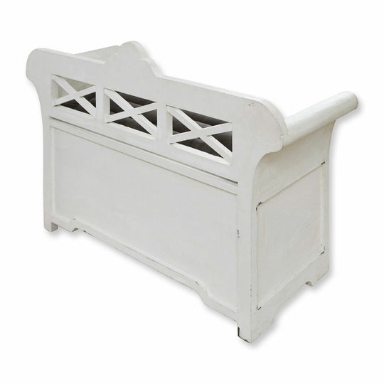 Banc LOBERON Fioen blanc gris effet vieilli — photo produit