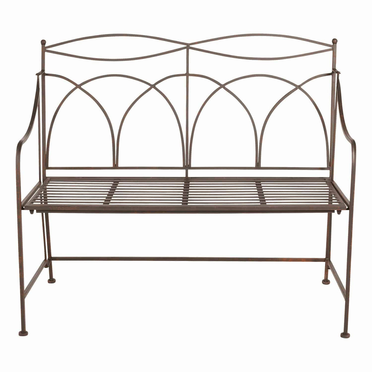 Banc LOBERON Jablines en métal vieilli marron — photo produit