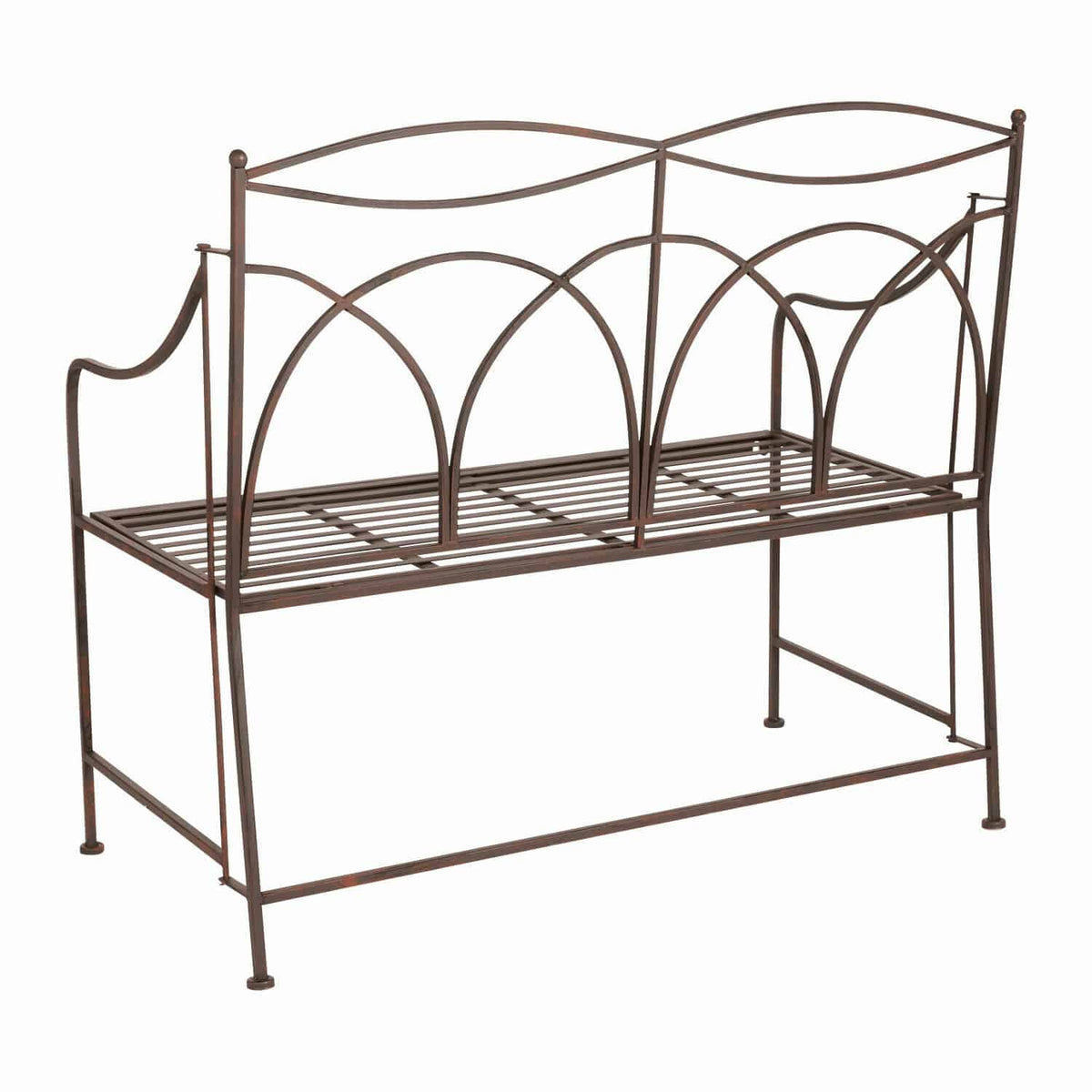 Banc LOBERON Jablines en métal vieilli marron — photo produit