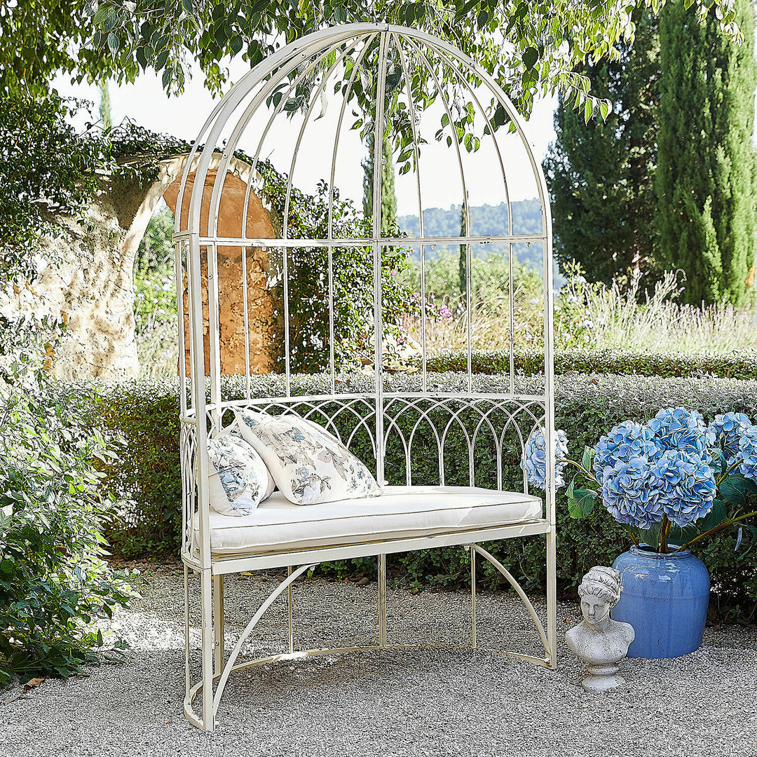 Banc LOBERON Rivandelle blanc vieilli — photo produit