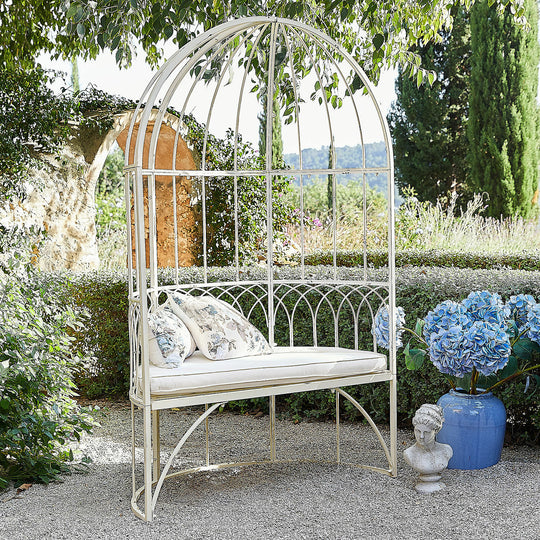 Banc LOBERON Rivandelle blanc vieilli — photo produit