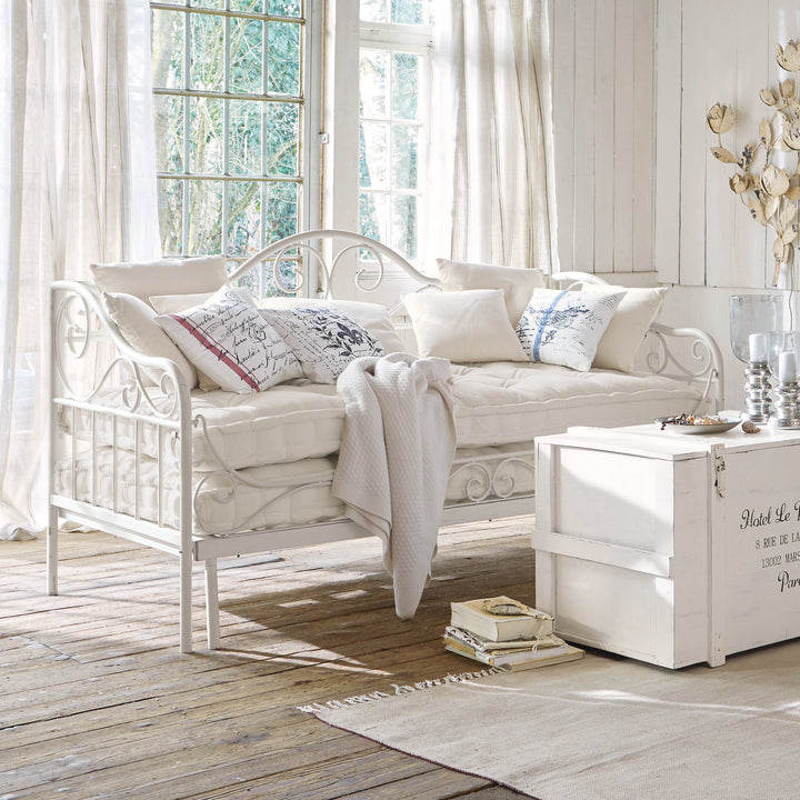 Banquette convertible LOBERON Maditha 2 places en fer blanc