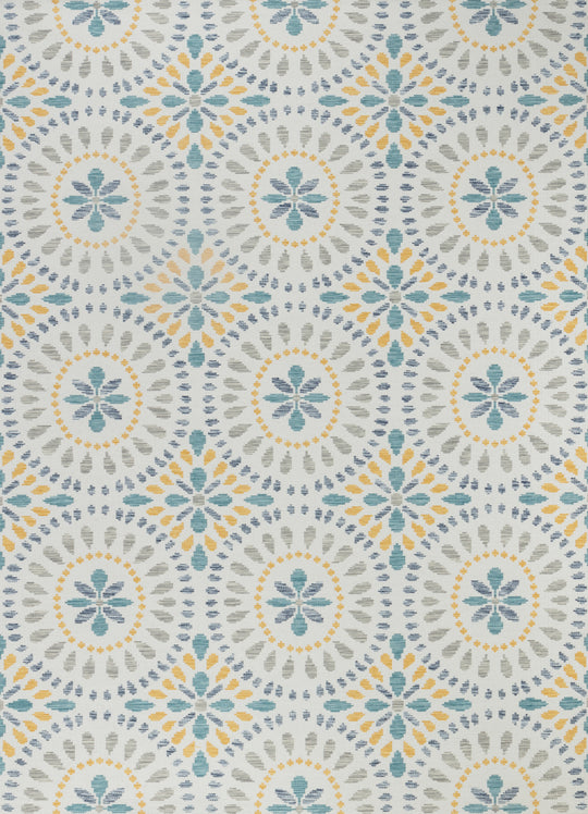 FERMO Tapis d'Extérieur/Intérieur Bohème Bleu/Jaune Moutarde 160x213