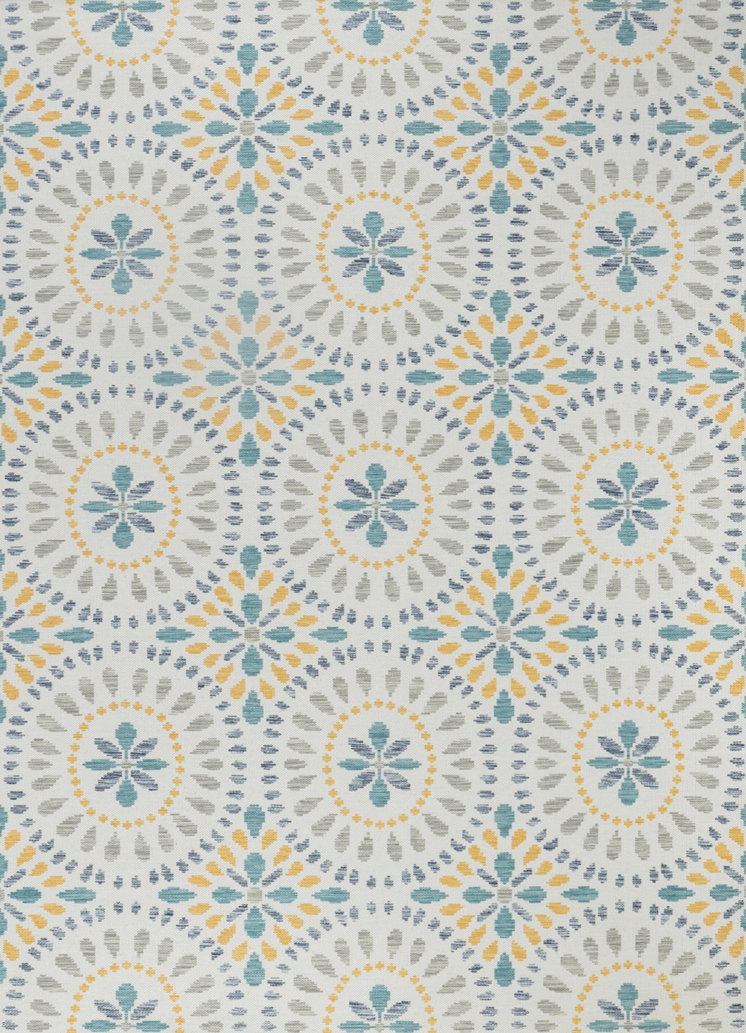 FERMO Tapis d'Extérieur/Intérieur Bohème Bleu/Jaune Moutarde 200x275