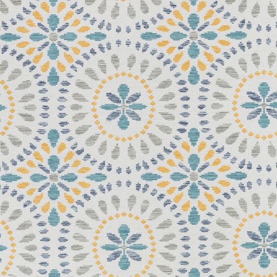 FERMO Tapis d'Extérieur/Intérieur Bohème Bleu/Jaune Moutarde 200x275