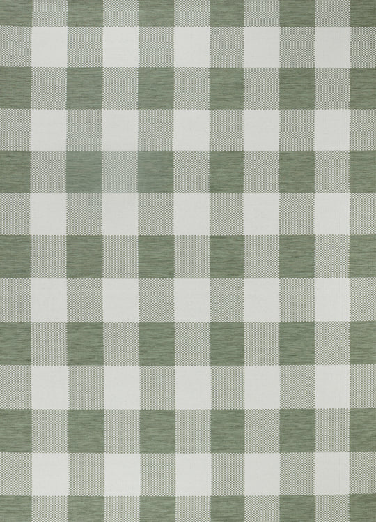 Tapis d'Extérieur/Intérieur à Carreaux Vert/Ivoire  Goris