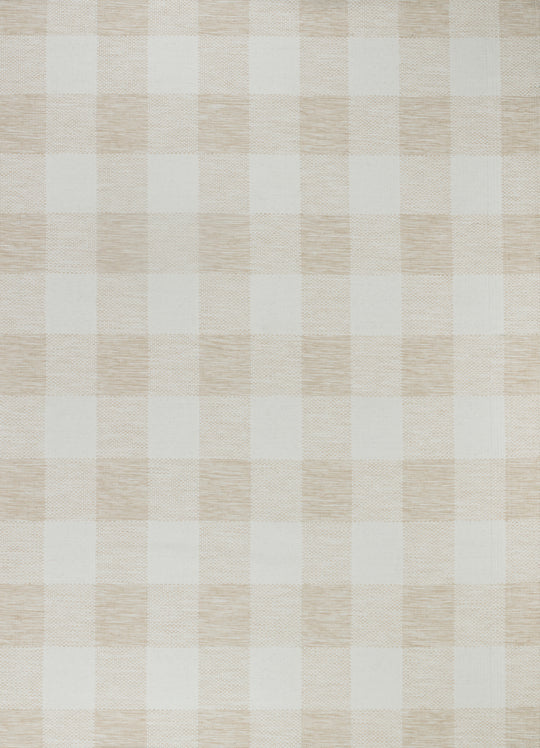 Tapis d'Extérieur/Intérieur à Carreaux Beige Clair/Ivoire Goris
