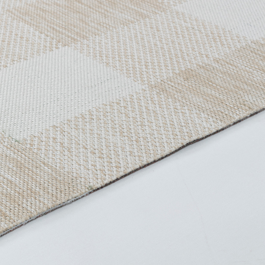 Tapis d'Extérieur/Intérieur à Carreaux Beige Clair/Ivoire Goris