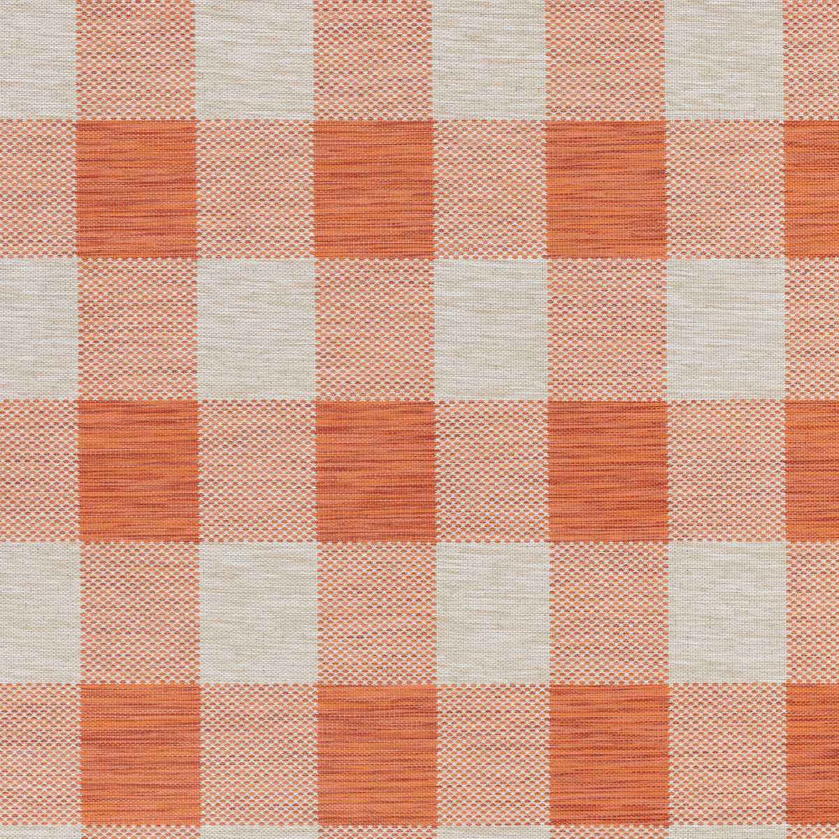 Tapis SURYA Goris extérieur rétro, motif carreaux vichy orange et beige, vue 8