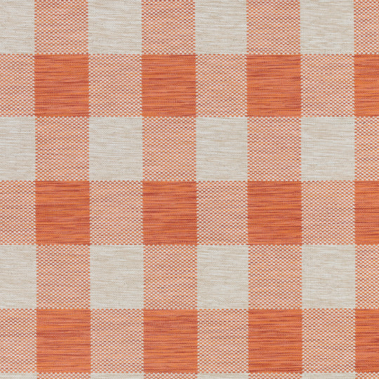 Tapis d'Extérieur/Intérieur à Carreaux Orange/Beige Goris