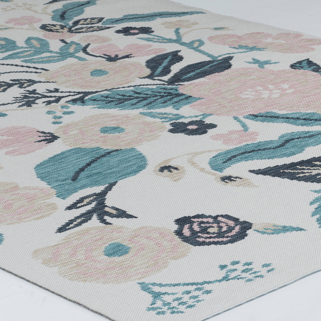 Tapis d'Extérieur/Intérieur Multicolore/Bleu Clair Jammu