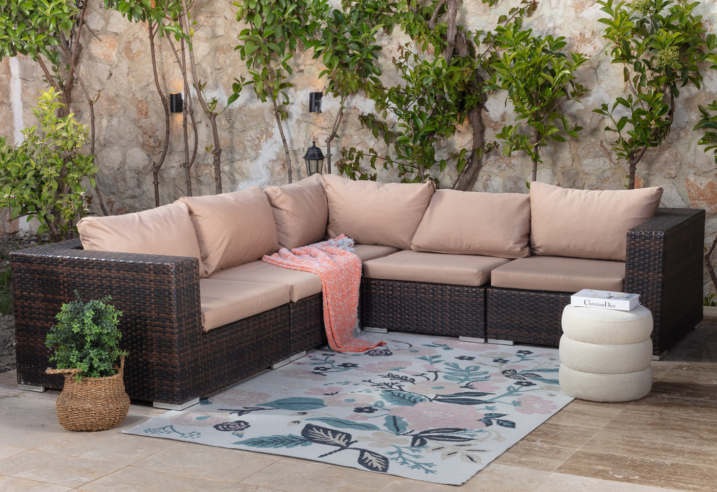 Tapis d'Extérieur/Intérieur Multicolore/Bleu Clair Jammu