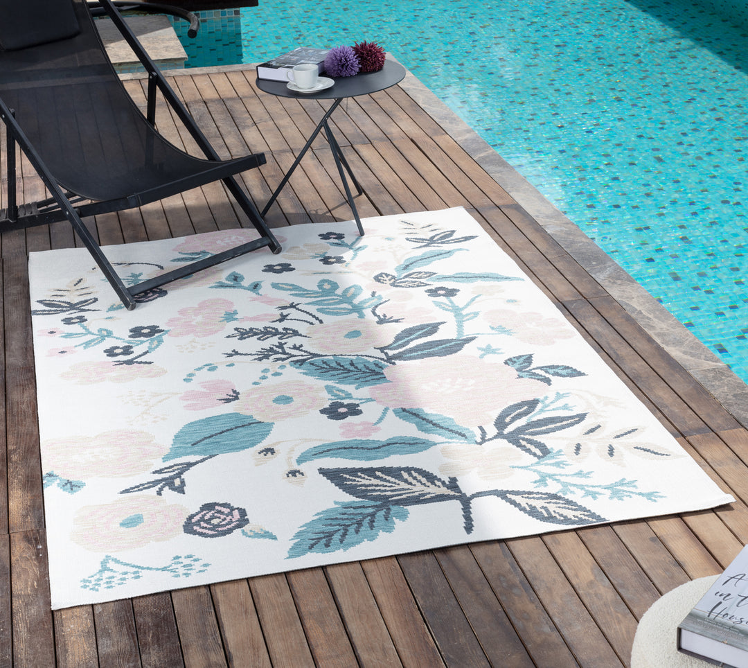 Tapis d'Extérieur/Intérieur Multicolore/Bleu Clair Jammu