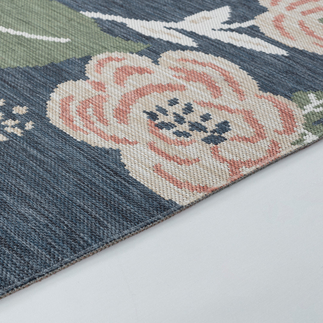 Tapis d'Extérieur/Intérieur Multicolore/Bleu Foncé Jammu